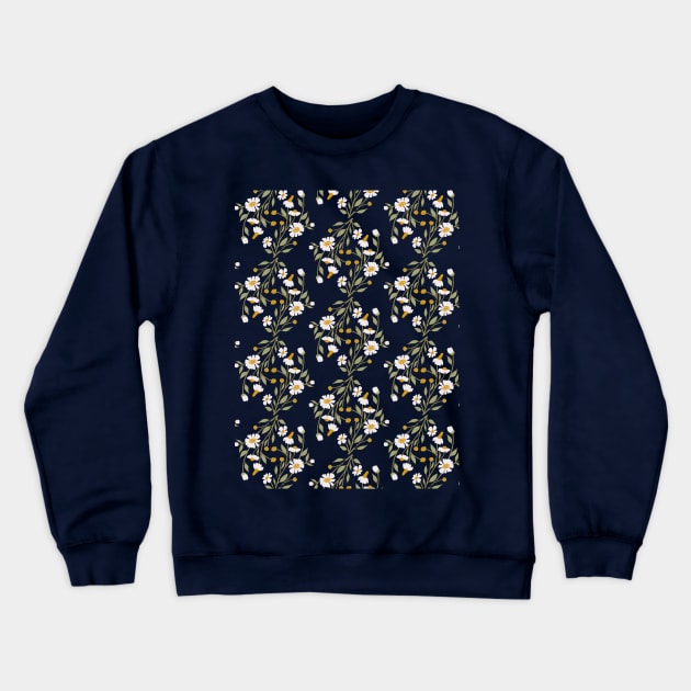 Chamomile flower pattern Crewneck Sweatshirt by DenesAnnaDesign